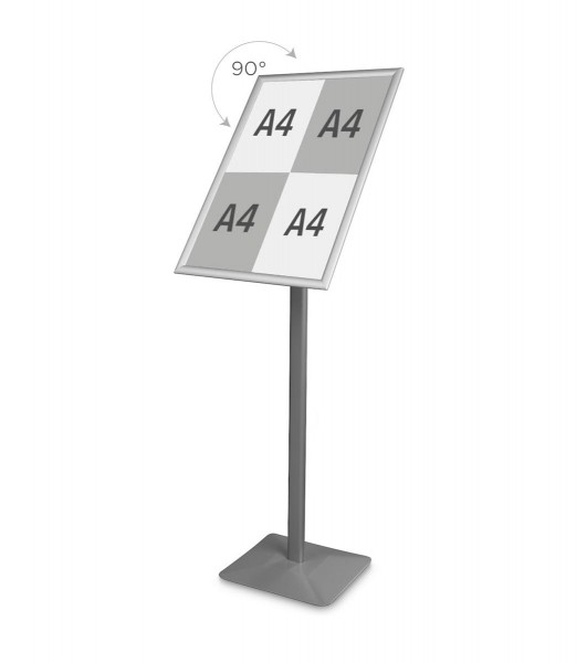 Infoständer »Menü Board Premium«, DIN A2 Querformat drehbar, Aluminium silberfarben